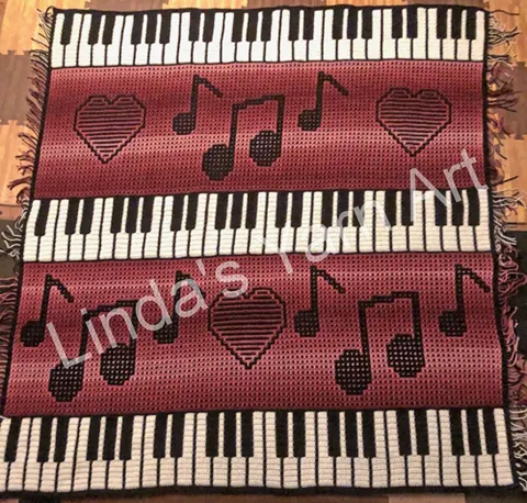 Mosaic Piano Keys & Music