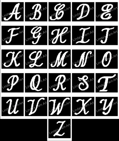 Cursive Font Letters (Pillow Size) A-Z