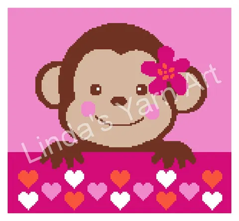 Baby Monkey and Hearts