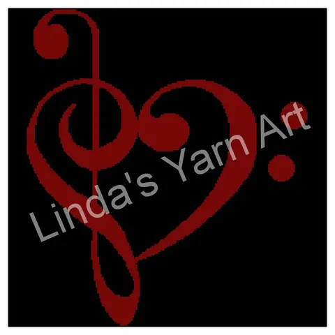 Treble & Bass Clef Heart