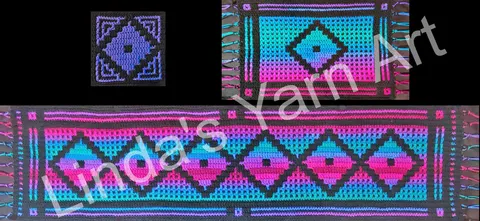 Mosaic Diamond2 Table Runner, Placemat & Pot Holder Package Bundle